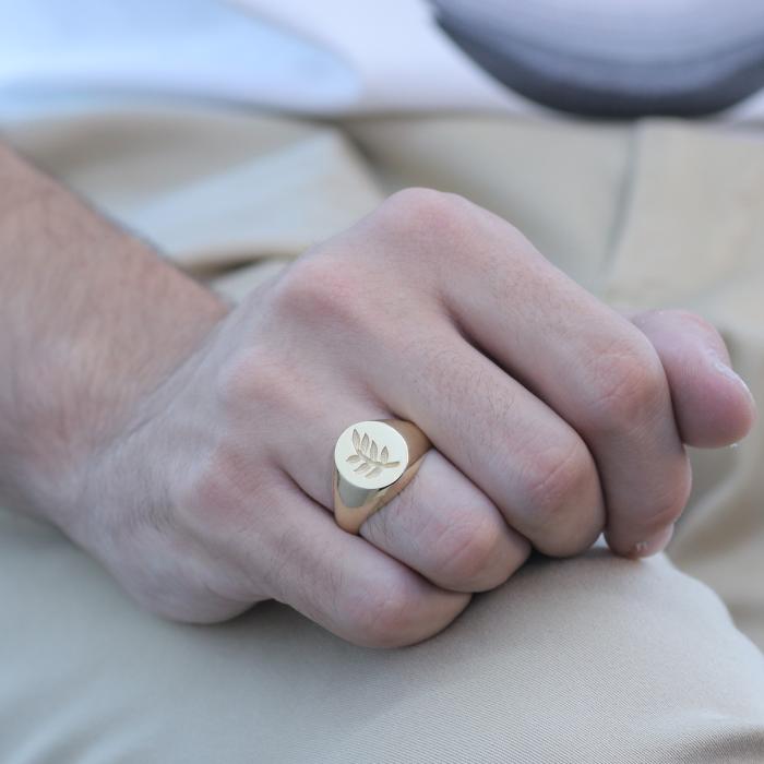 Ανδρικό Δαχτυλίδι Χρυσός K14 με Αρχαιοελληνικό Μοτίβο SKU-80008