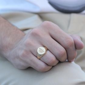 Ανδρικό Δαχτυλίδι Χρυσός K14 με Αρχαιοελληνικό Μοτίβο SKU-80008