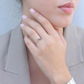 Δαχτυλίδι Χρυσός K9 με Χρωματιστά Ζιργκόν SKU-80032