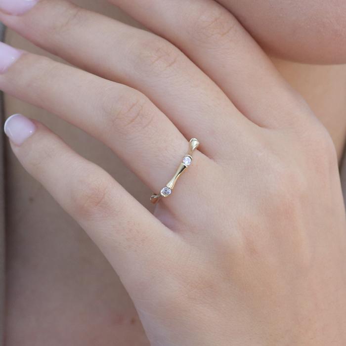 Δαχτυλίδι με Διαμάντια Χρυσός K14 SKU-80226