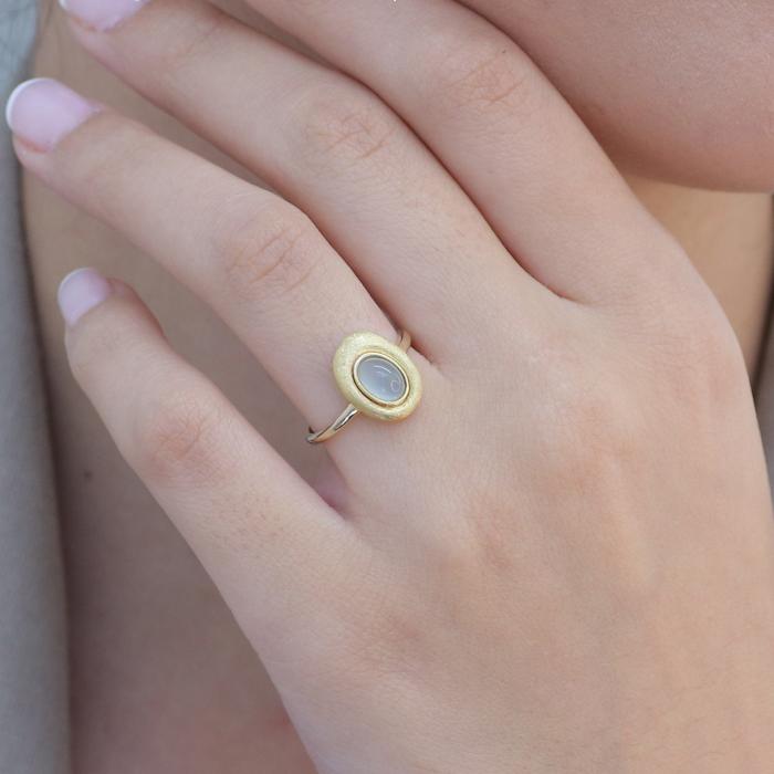 Δαχτυλίδι Χρυσός K14 με Τοπάζι SKU-80357