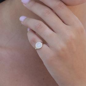 Δαχτυλίδι Σεβαλιέ Χρυσός K14 με Ζιργκόν SKU-80375