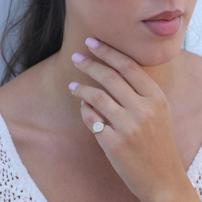 Δαχτυλίδι Σεβαλιέ Χρυσός K14 με Ζιργκόν SKU-80375