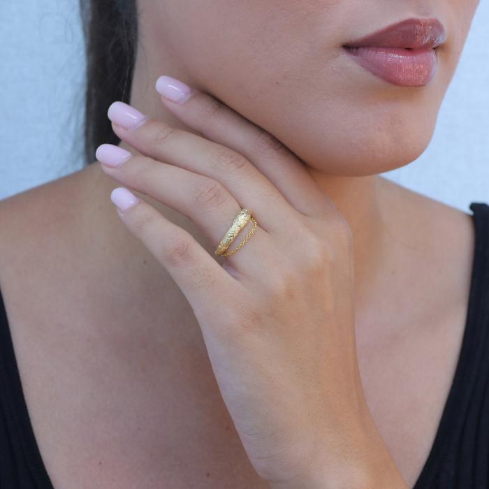 Δαχτυλίδι Γυναικείο Κίτρινο Επίχρυσο Ασήμι 925° SKU-80682