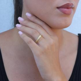 Δαχτυλίδι Γυναικείο Κίτρινο Επίχρυσο Ασήμι 925° SKU-80682