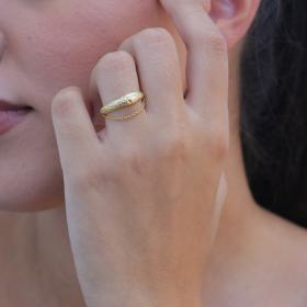 Δαχτυλίδι Γυναικείο Κίτρινο Επίχρυσο Ασήμι 925° SKU-80682