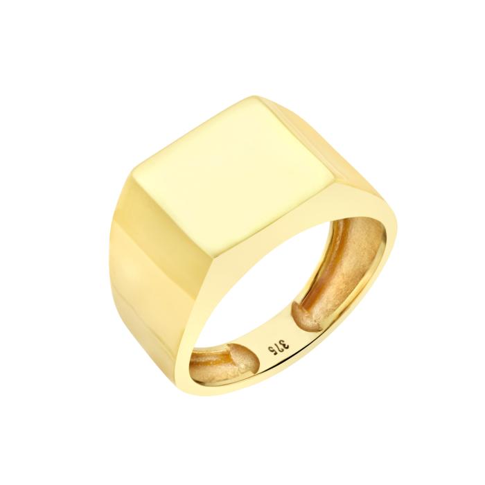 Ανδρικό Δαχτυλίδι Χρυσός K9 με Λουστρέ Φινίρισμα SKU-80983