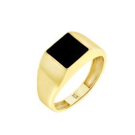 Ανδρικό Δαχτυλίδι με Μαύρο Όνυχα Χρυσός K9 SKU-80986