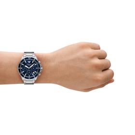 Ανδρικό Ρολόι EMPORIO ARMANI World Explorer Solar με Μπλέ Καντράν SKU-80194