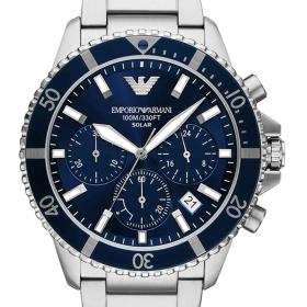 Ανδρικό Ρολόι EMPORIO ARMANI World Explorer Solar με Μπλέ Καντράν SKU-80194