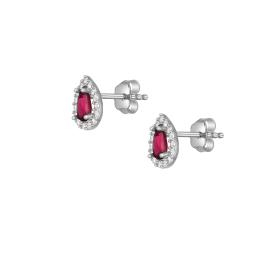 Σκουλαρίκια Δάκρυ Λευκόχρυσος K9 με Ζιργκόν SKU-80944