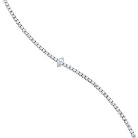 Γυναικείο Βραχιόλι Ριβιέρα με Διαμάντι Marquise Λευκόχρυσος K14 SKU-80796