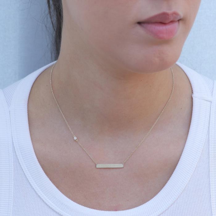 Κολιέ Όνομα Χρυσαφένια Χρυσός K14 με Διαμάντι SKU-80184