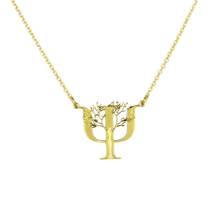 Κολιέ με Σύμβολο Ψυχολογίας & Δέντρο Ζωής Χρυσός Κ14 SKU-80023