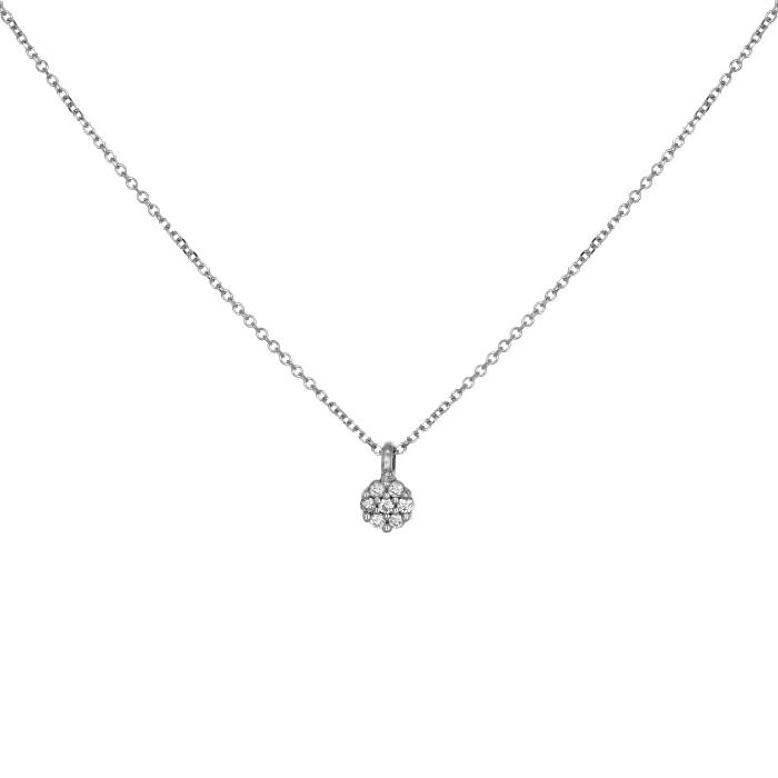 Κολιέ Λευκόχρυσο K18 με Διαμάντια SKU-80221