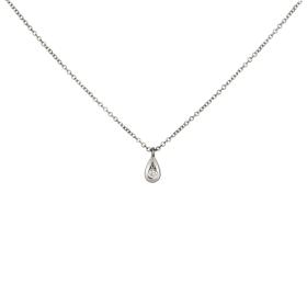 Κολιέ Δάκρυ Μονόπετρο με Διαμάντι Λευκόχρυσος K18 SKU-80223
