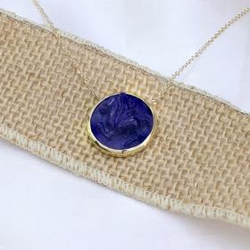 Κολιέ Πήγασος Χρυσός Κ14 με Lapis Lazuli SKU-80794