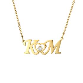 Κολιέ Μονογράμματα με Ζιργκόν Χρυσός K14 SKU-80969