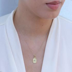 Φυλαχτό Κωνσταντινάτο Χρυσός K14 με Σμαράγδι SKU-80054