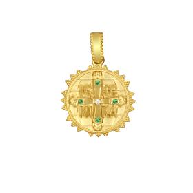 Φυλαχτό Κωνσταντινάτο Διπλής Όψεως Χρυσός K9 με Ζιργκόν SKU-80123