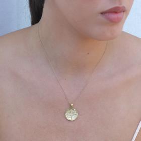 Φυλαχτό Κωνσταντινάτο για Παιδιά με Διαμάντι Χρυσός K14 SKU-80240