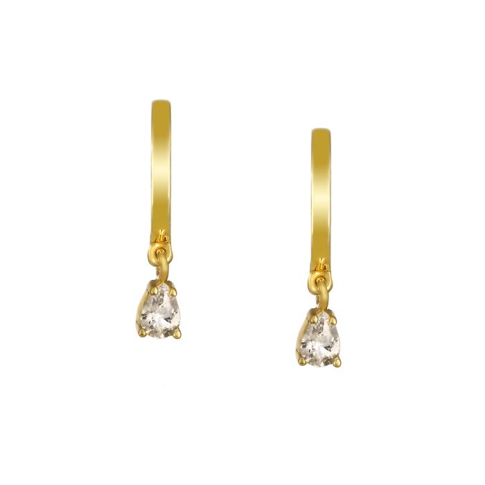 Μονόπετρα Σκουλαρίκια με Lab Grown Διαμάντια Χρυσός K14 SKU-80156