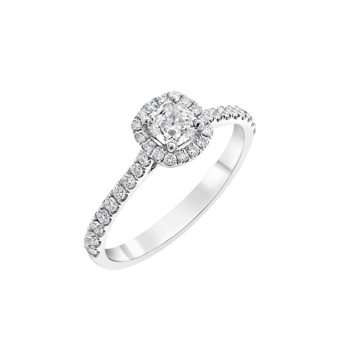 Μονόπετρο Δαχτυλίδι με Διαμάντια Lab Grown Λευκόχρυσος K14 SKU-80661