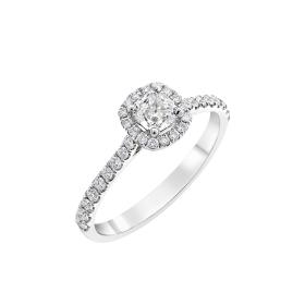 Μονόπετρο Δαχτυλίδι με Διαμάντια Lab Grown Λευκόχρυσος K14 SKU-80661