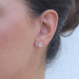 Σκουλαρίκια Δάκρυ με Διαμάντια Baguette Χρυσός K14 SKU-80137