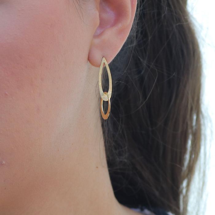 Σκουλαρίκια Κρεμαστά Γυναικεία Χρυσός K14 SKU-80673