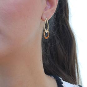 Σκουλαρίκια Κρεμαστά Γυναικεία Χρυσός K14 SKU-80673