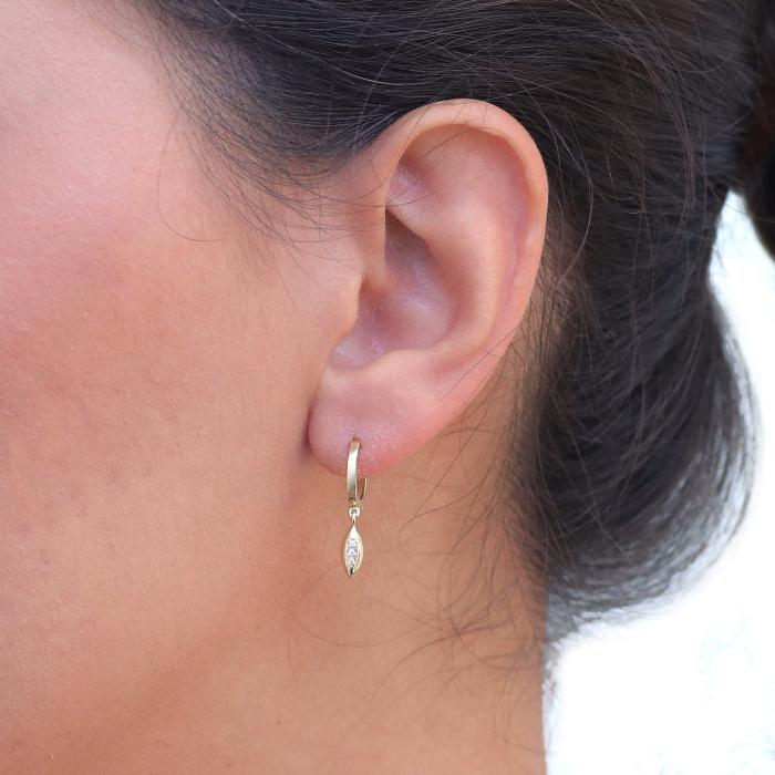 Σκουλαρίκια Κρίκοι με Ζιργκόν Χρυσός K9 SKU-80015