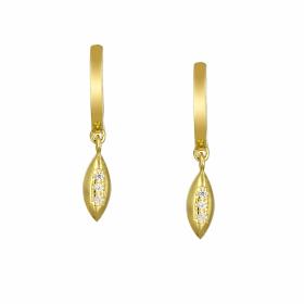 Σκουλαρίκια Κρίκοι με Ζιργκόν Χρυσός K9 SKU-80015