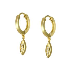 Σκουλαρίκια Κρίκοι με Ζιργκόν Χρυσός K9 SKU-80015