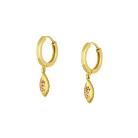 Σκουλαρίκια Κρίκοι Χρυσός K9 με Ζιργκόν SKU-80016