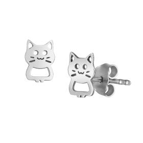 Σκουλαρίκια Γατάκια για Παιδιά Λευκόχρυσος K9 SKU-80451