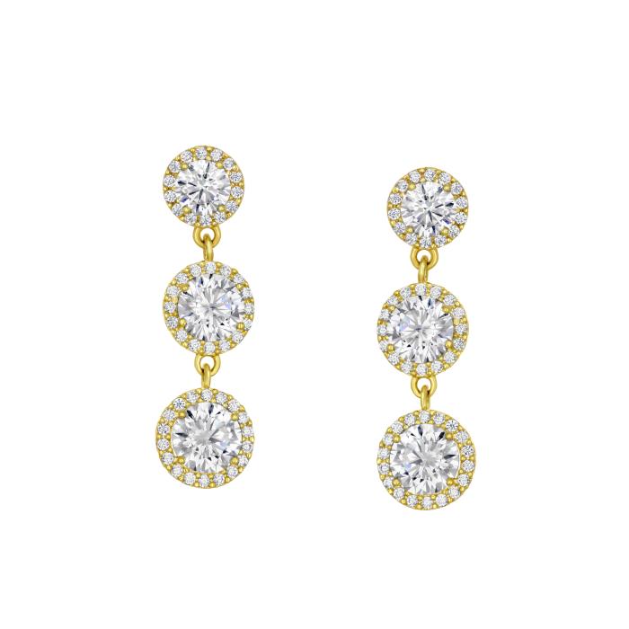 Σκουλαρίκια Κρεμαστά Χρυσός Κ9 με Ζιργκόν SKU-80895