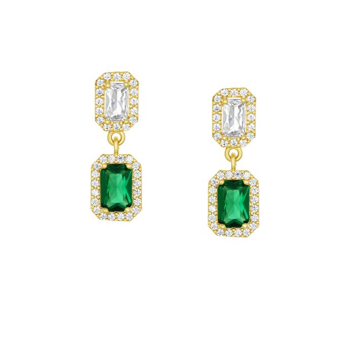 Σκουλαρίκια Χρυσός K9 με Ζιργκόν SKU-80911