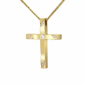 Σταυρός Βάπτισης για Κορίτσι με Διαμάντια Χρυσός Κ14 SKU-80863