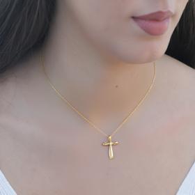 Σταυρός Βάπτισης με Διαμάντι Χρυσός K14 SKU-80402