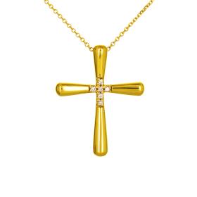 Σταυρός με Διαμάντια Χρυσός Κ14 SKU-80043