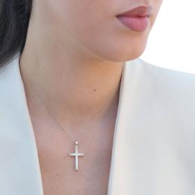 Σταυρός Βάπτισης με Διαμάντια Χρυσός K14 SKU-80178