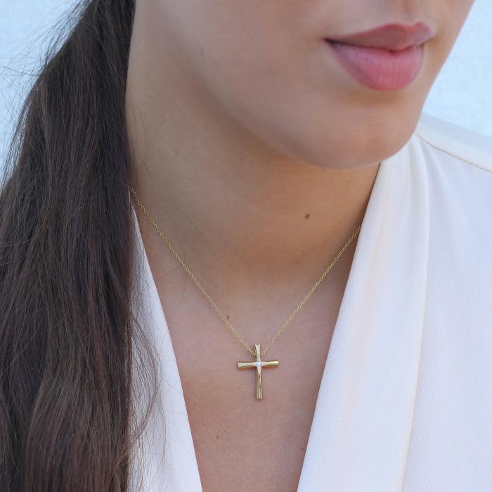 Σταυρός Βάπτισης για Κορίτσι με Διαμάντι Χρυσός K14 SKU-80831