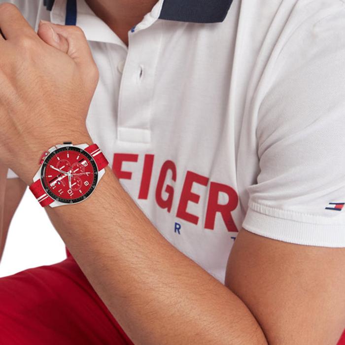 Ανδρικό Ρολόι TOMMY HILFIGER με Κόκκινο Λουράκι | 1792170 SKU-80001