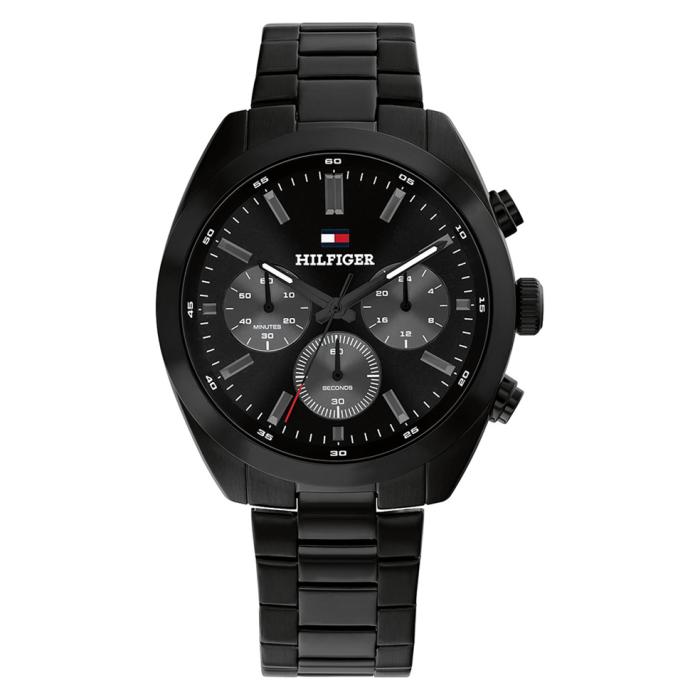 Ανδρικό Ρολόι TOMMY HILFIGER Hudson με Μαύρο Καντράν SKU-80825