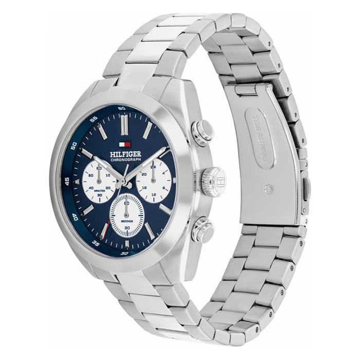 Ανδρικό Ρολόι TOMMY HILFIGER Hudson με Ασημί Μπρασελέ SKU-80828