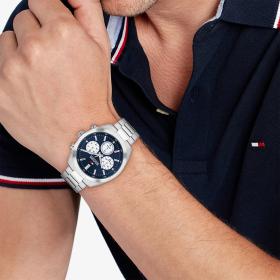 Ανδρικό Ρολόι TOMMY HILFIGER Hudson με Ασημί Μπρασελέ SKU-80828