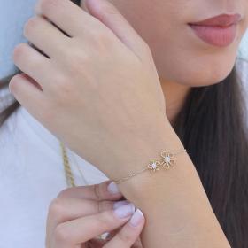 Βραχιόλι με Διαμάντια Λευκόχρυσος & Χρυσός K14 SKU-81172