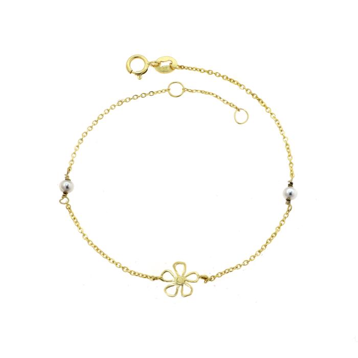 Βραχιόλι Λουλούδι με Μαργαριτάρι Χρυσός 9Κ SKU-81731