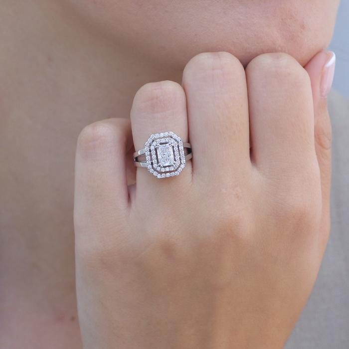 Δαχτυλίδι Λευκόχρυσος Κ18 με Lab Grown Διαμάντια SKU-81220